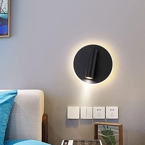 8W LED Wall Lights with 3W Accent Reading Light?Round Wall Wash Lamp with - Image 2