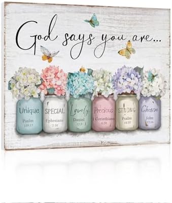Inspirational Bible Verse Wall Art: God Says You Are Wall 12" x 15" by HLJART