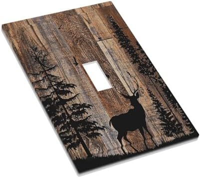Decorative Light Switch Cover Rustic Forest Antler Elk Deer Silhouettes Animals - Image 3
