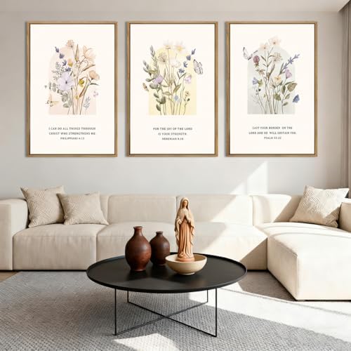 IARTTOP Extra Large Wildflower Christian Wall Art Framed 24x36 Inch Floral by IARTTOP