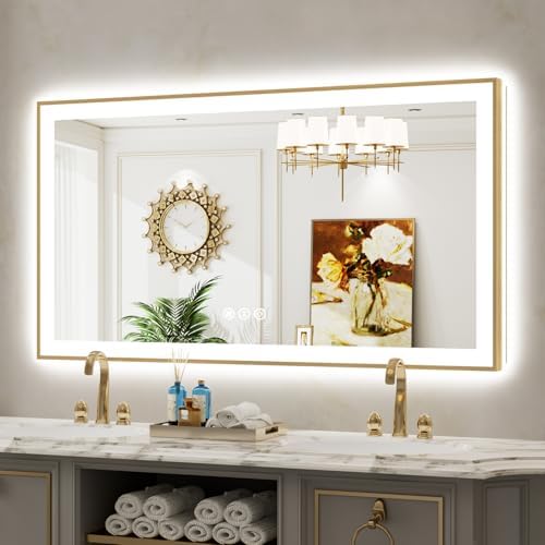 55x30 LED Bathroom Mirror with Lights by YEELAIT