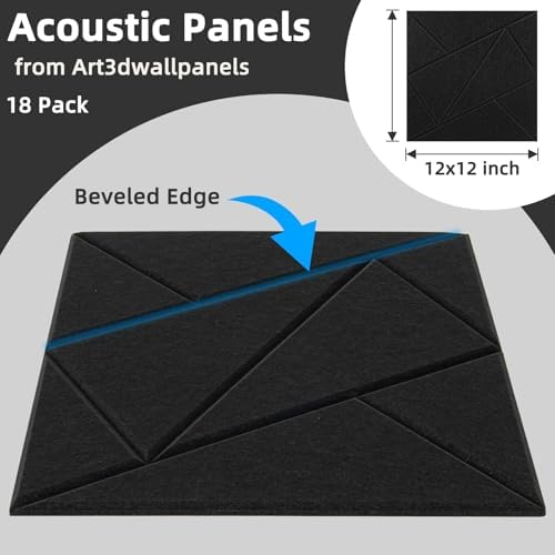 Art3dwallpanels Acoustic Panels 12" X 12", 18 Pack - Image 2