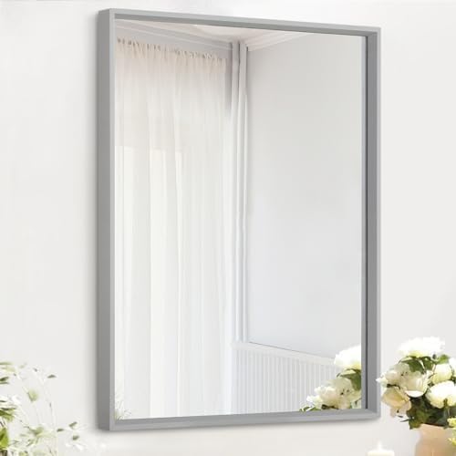 AAZZKANG Grey Wall Mirror Decorative Metal Framed Mirrors Modern by AAZZKANG