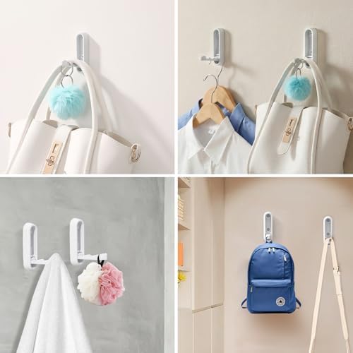 Dntorx Folding Wall Hooks, 2 Pack, Zinc Alloy, Heavy Duty Coat Hooks - Image 7