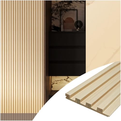 Slat Wall Panel 4-Pack, 108’’x5.7’’, Natural Wood by Unknown