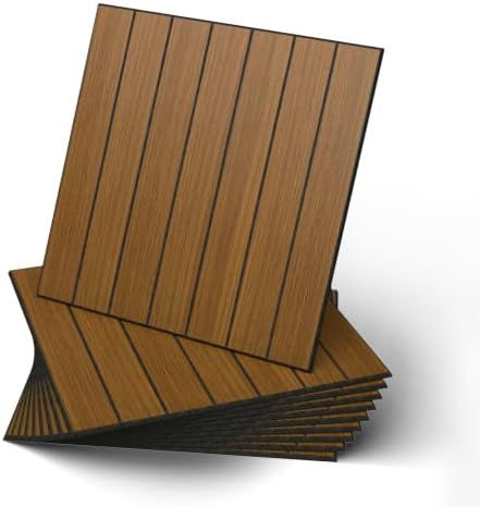 WADILE Peel and Stick Wood Slat Wall Panels 12x12in PVC 30 Pack by WADILE