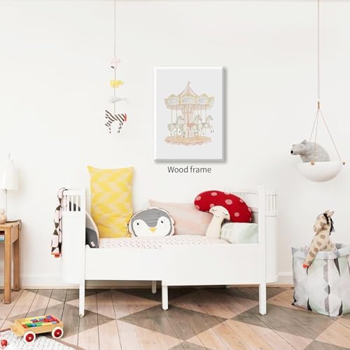 Pink Watercolor Carousel Wall Art Fashion Cute Kids Canvas Poster 08x10 inch - Image 5