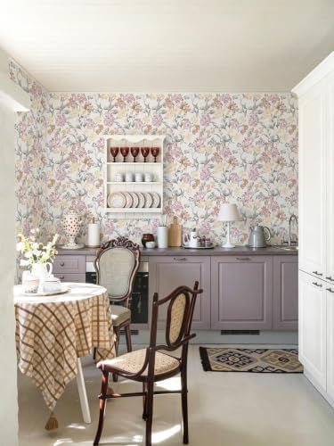 Dimoon Floral Wallpaper Peel and Stick Vintage Contact Paper Blush Pink - Image 4