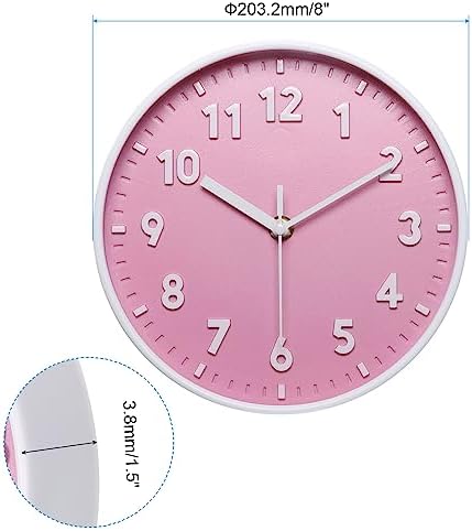 PATIKIL 8 Inch Wall Clock, 3D Number Quartz Battery Operated Silent Non-Ticking - Image 2