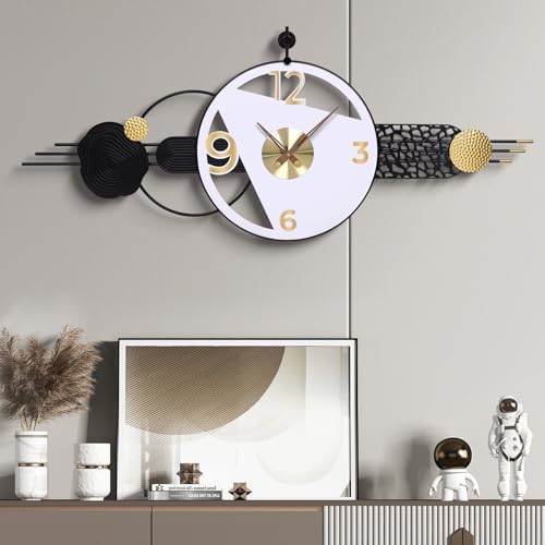51x21 Inch Modern Abstract Silent Wall Clock Battery Powered by BeautifulWallDecor