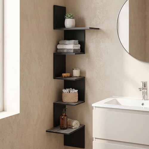 Furinno Rossi 5-Tier Corner Floating Shelves - Image 2