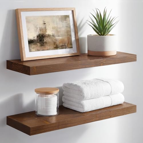 Homeforia 20 Inch Floating Shelves, High-End Solid Pine Wood by Homeforia
