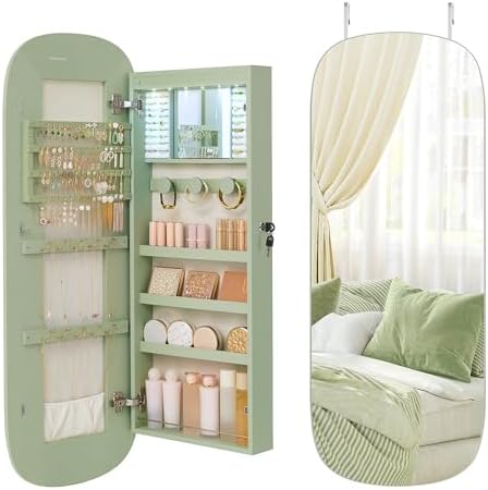 SONGMICS Jewelry Organizer, LED Jewelry Cabinet, Wall/Door Mounted by SONGMICSbySONGMICSHOME