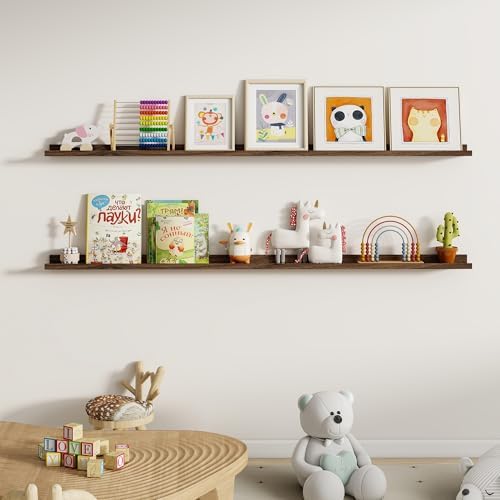 Dreamland Picture Ledge Shelf for Wall, Floating Shelves Set of 2, 72 inch Long - Image 5