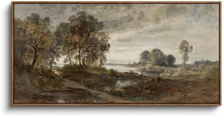 InSimSea Extra Large Framed Vintage Wall Art, Moody Summer River by InSimSeaArt