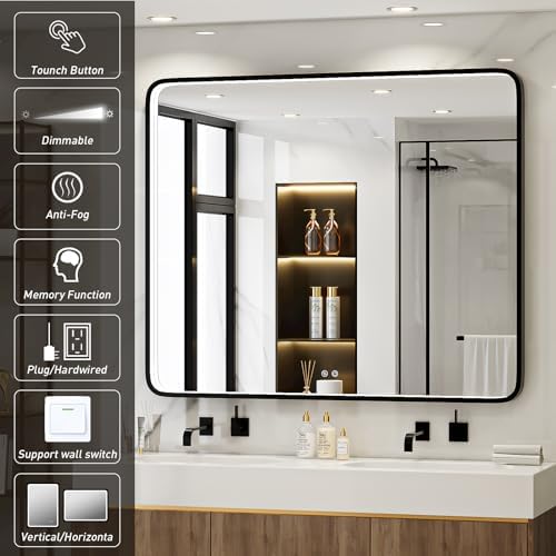 LED 43x36 Inch Lighted Bathroom Mirror, 3 Color - Image 3