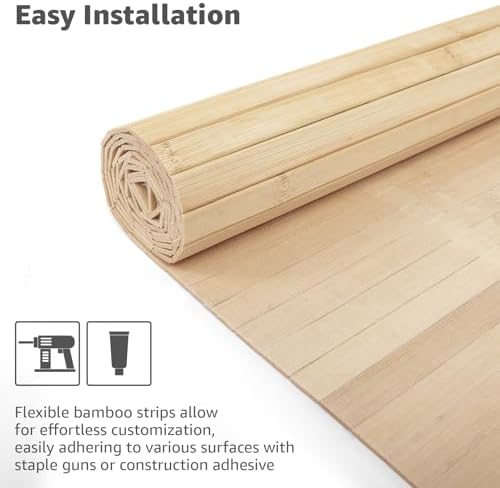 Art3d 12 x 96 in Pole Wrap Natural Bamboo Wall Panel, Carbonized - Image 6