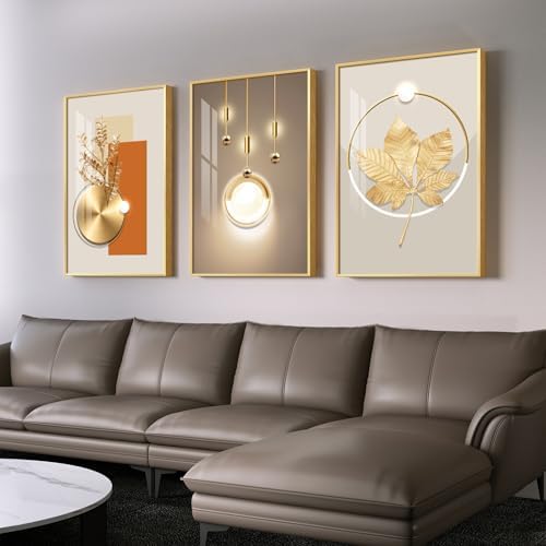 Framed Modern Luxury Gold Large Wall Art - Image 2