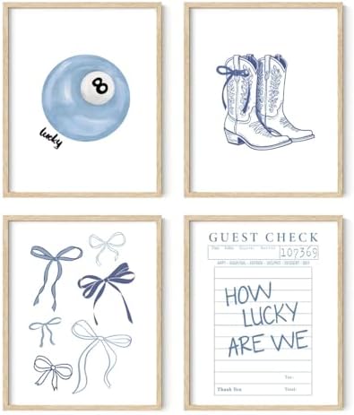 Coastal Cowgirl Posters, Coquette Blue Bow Room Decor, Light Blue Preppy by Unknown