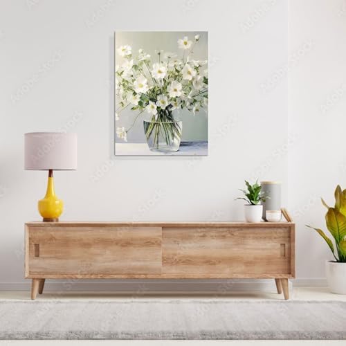 daktenn Floral Canvas Wall Art Bathroom Wall Art Pictures Wall Decor Home Decor - Image 3