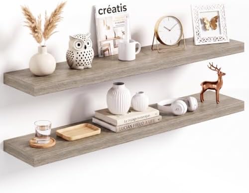 Acovy 40x8in Floating Shelves 2 Pack, Wall Mount Display Shelf by Acovy