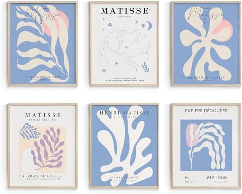 Habseligkeit Blue Matisse Wall Art Prints, Retro Abstract Posters by Habseligkeit