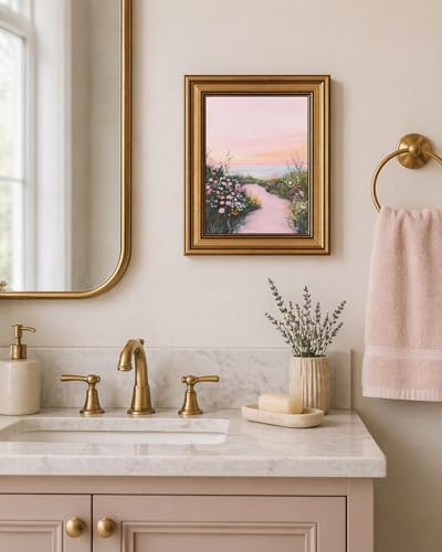 Gold Framed Wall Art, Dreamy Beachy Aesthetic Artwork - Image 6