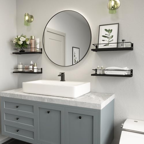 RICHER HOUSE Floating Shelves Bathroom, Small Wall Shelf Over Toilet 4 Set - Image 5
