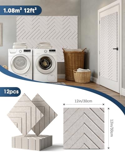 Sound Proof Foam Panels for Walls Self-Adhesive, 12 Pack 12" X 12" - Image 5