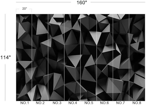 Modern 3D Geometric Black Grey Polygon Wallpaper Peel Stick - Image 5