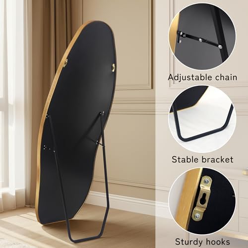 Irregular Full Length Mirror -Gold Decor Floor Mirror - Image 6