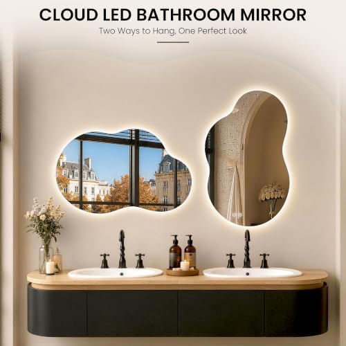 24" x 40" Irregular Backlit Bathroom Mirror - Image 5