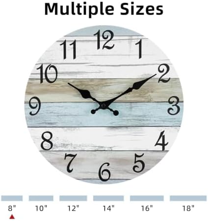 CHYLIN Wall Clock Non-Ticking Battery Operated Silent Rustic Coastal - Image 2