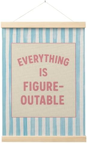 FGFK Preppy Pink and light Blue Everything Is Figureoutable Inspirational by WelcometoFGFKhome