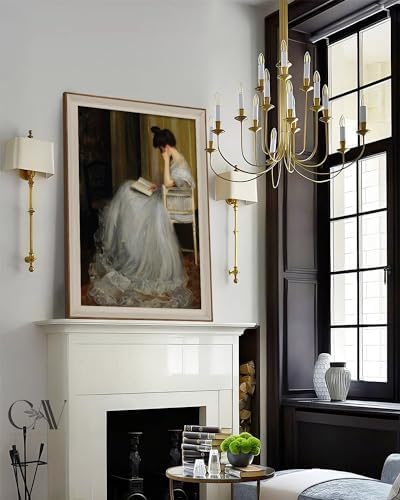 VIYYIEA Framed Reading Lady Portrait Wall Art - Image 6