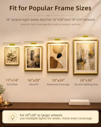 EZVALO Picture Light for Wall, 4800mAh Rechargeable Wireless Remote, 16‘’ - Image 4