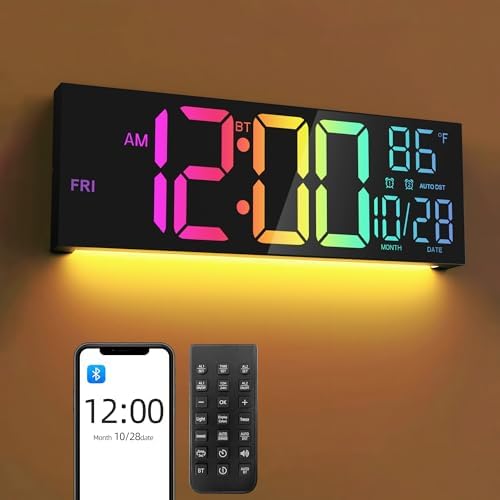 16.5" RGB Digital Wall Clock by ArtfulClocksBeautifulMoments