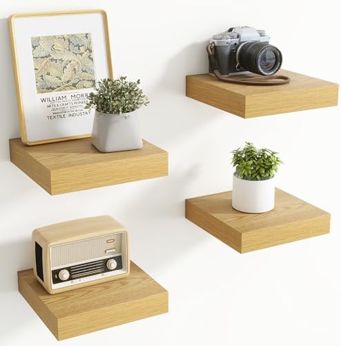 8 Inch Square Floating shelves for Wall, 8In Deep, Invisible Brackets by Axeman