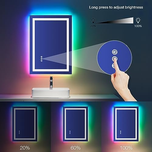 LOAAO 20"X28" RGB LED Bathroom Mirror - Image 4