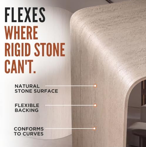 Roman Travertine Flexible Clay Stone 4'x8' Wall Panel, 64 Sqft - Image 7