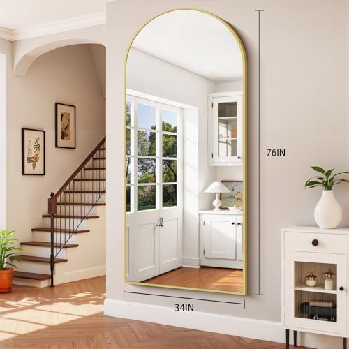 76"x34" Arched Full Length Mirror, Large Floor Mirror - Image 6