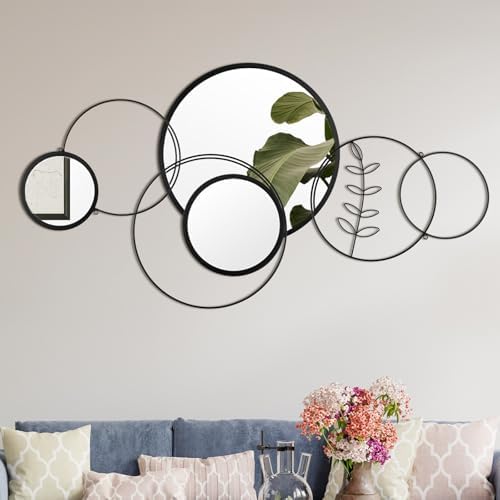 Hicarer 4 Pcs Wall Mirror Decoration Round Decorative Mirrors 41.34'' x 17.72'' by Hicarer