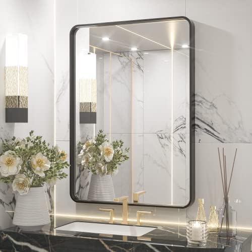 TETOTE Black Framed Mirrors for Bathroom, 2 Inch Thick Frame 22 x 30 Inch by TETOTE
