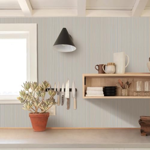 Naphite Grasscloth Peel and Stick Wallpaper Textured Modern 197in 15.7in - Image 4