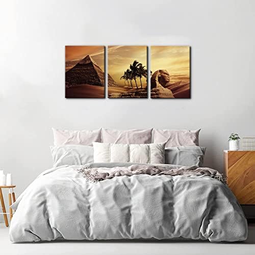 Pacimo Ancient Egypt Secrets Painting on Canvas Pyramid Sphinx Modern Wall Art - Image 3