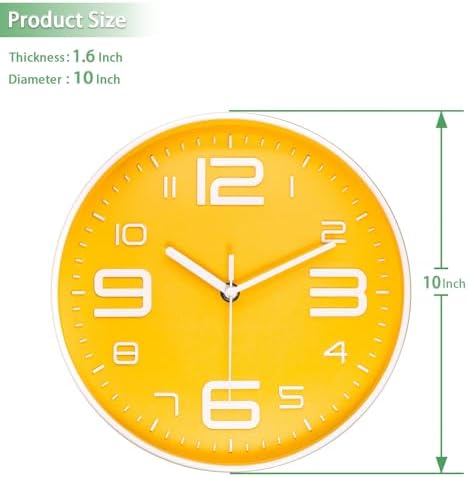 45MinST 10 Inch 3D Number Dial Face Modern Wall Clock, Silent Non-Ticking Round - Image 4