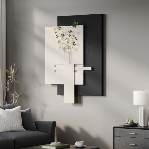 3D Textured Black and White Abstract Wall Art, Modern Minimalist Artwork by Cuspin