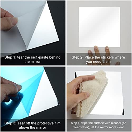 Fantasyon 10 Pieces Flexible Mirror Sheets, Self Adhesive Decorative Plastic - Image 2