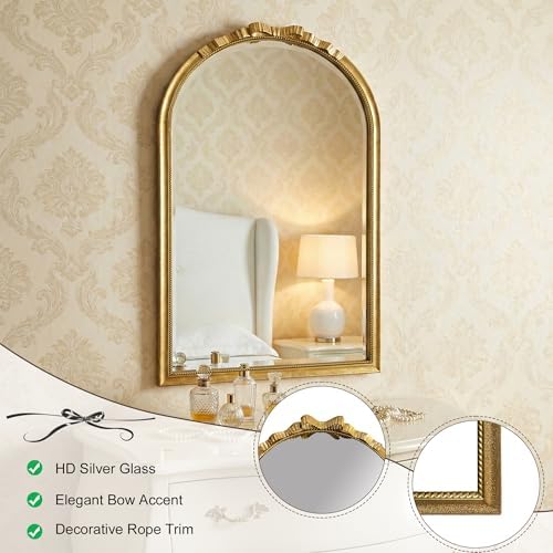 Gold Arched Wall Mirror French Decorative Mirror - Image 3