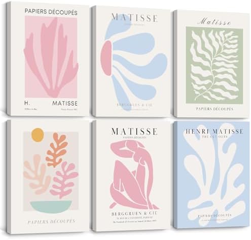 Henri Matisse Wall Art Prints Pink Blue Canvas Wall Decor Aesthetic Pictures by Youillne